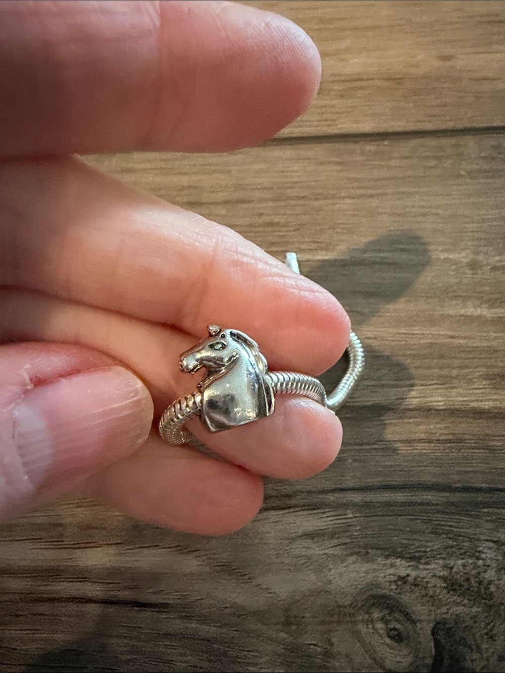 Silver Horse Head Charm Bead